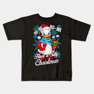 Silly Goose Christmas Men Women Funny Goose Ugly Christmas Kids T-Shirt